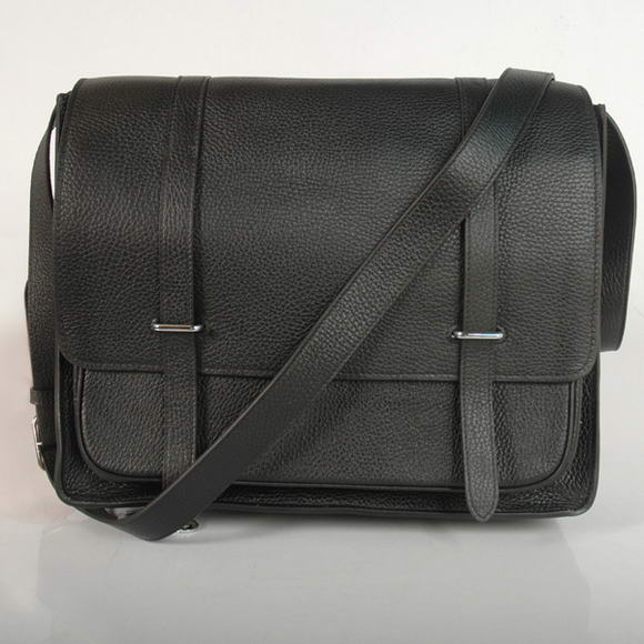 H92111 Hermes Steve 35CM Messenger Bag in pelle Clemence nero